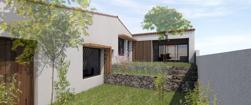 Construction d‘une maison individuelle aux Pennes Mirabeau sur un terrain en pente