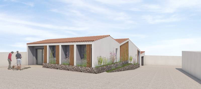 Construction d‘une maison individuelle aux Pennes Mirabeau sur un terrain en pente habité