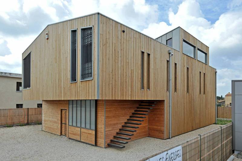 architecte maison contemporaine bois avec terrasse