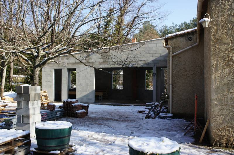 Agrandissement d'une maison avec patio à Aix-en-Provence