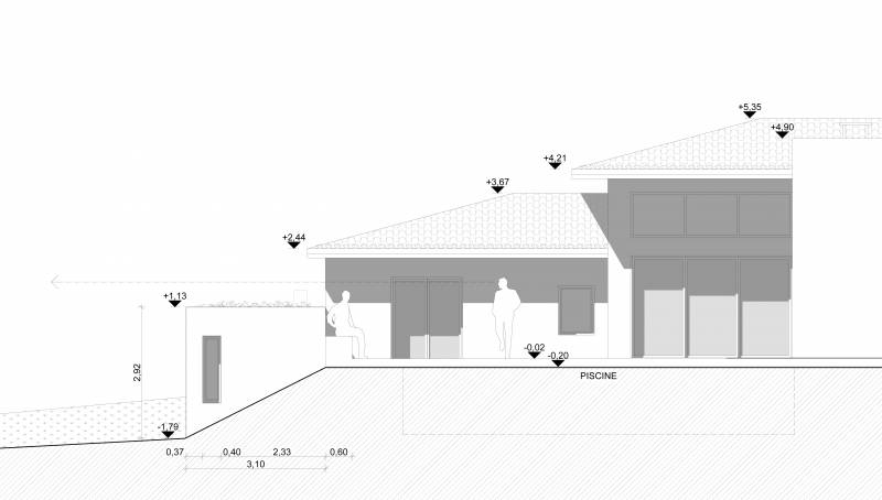 Construction d'un Pool house avec cuisine d'été et aménagement de terrasses